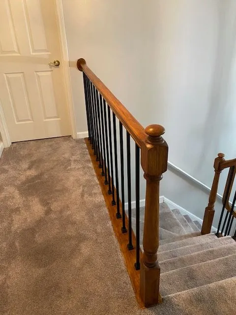 Staircase railing painted