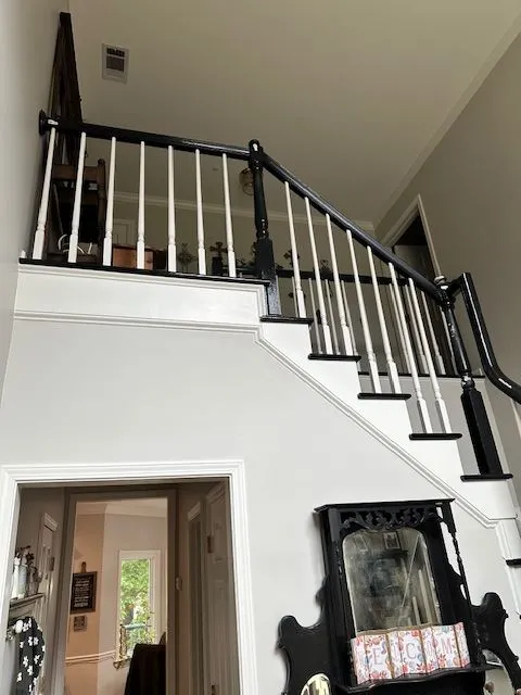 Staircase painted &mdash; full view