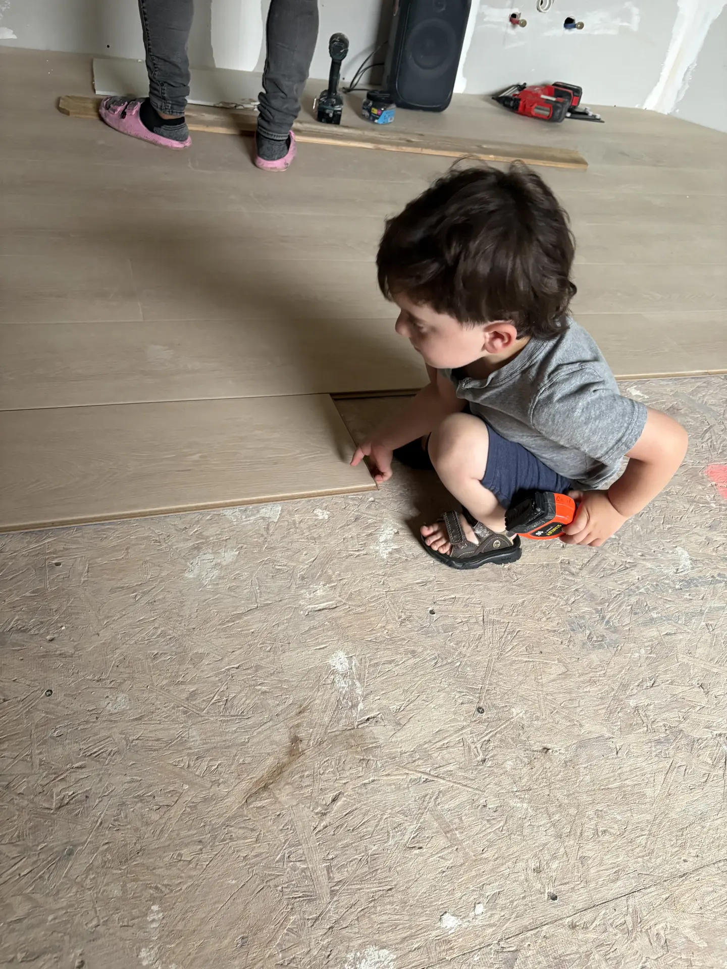 Bathroom remodel subfloor work